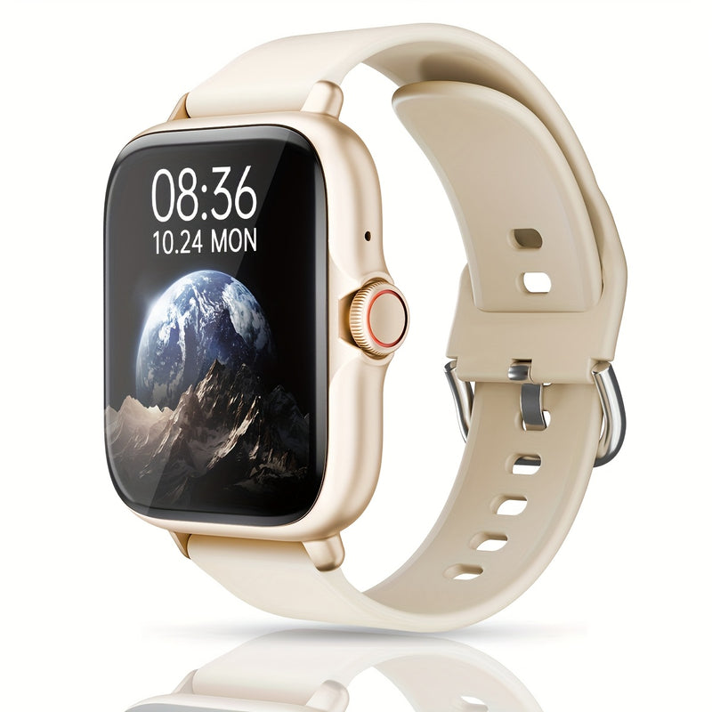 Smart Watch, tela de toque total de 4,65 cm com mensagem, resposta, chamada, monitoramento do sono, pedômetro esportivo, alertas de informações, para telefones iPhone Android, smartbands Fitness Watch para mulheres e homens.